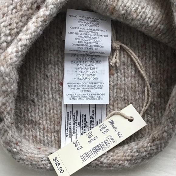 Madewell Pom-Pom Beanie New With Tag - Picture 8 of 8
